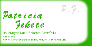 patricia fekete business card