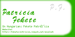 patricia fekete business card